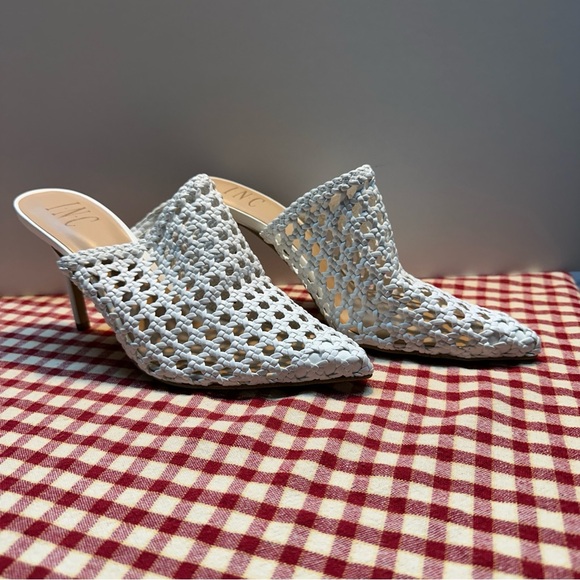 INC International Concepts Shoes - INC International Concepts White Textured Mules
